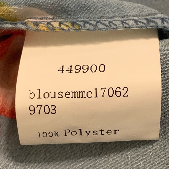 Sheln SZ L Floral Pleated Flutter Sleeve Blouse | NWOT - Picture 11 of 13